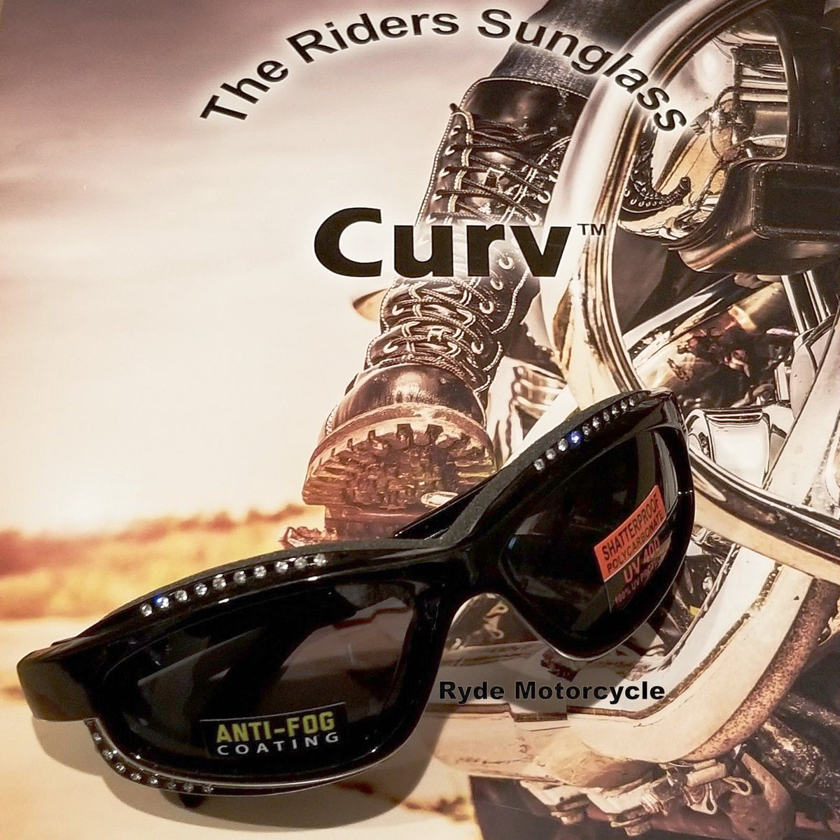 Curv Z Shatterproof Women Small Frame Motorcycle Rhinestone Riding Sun –  Ryde-Motorcycle