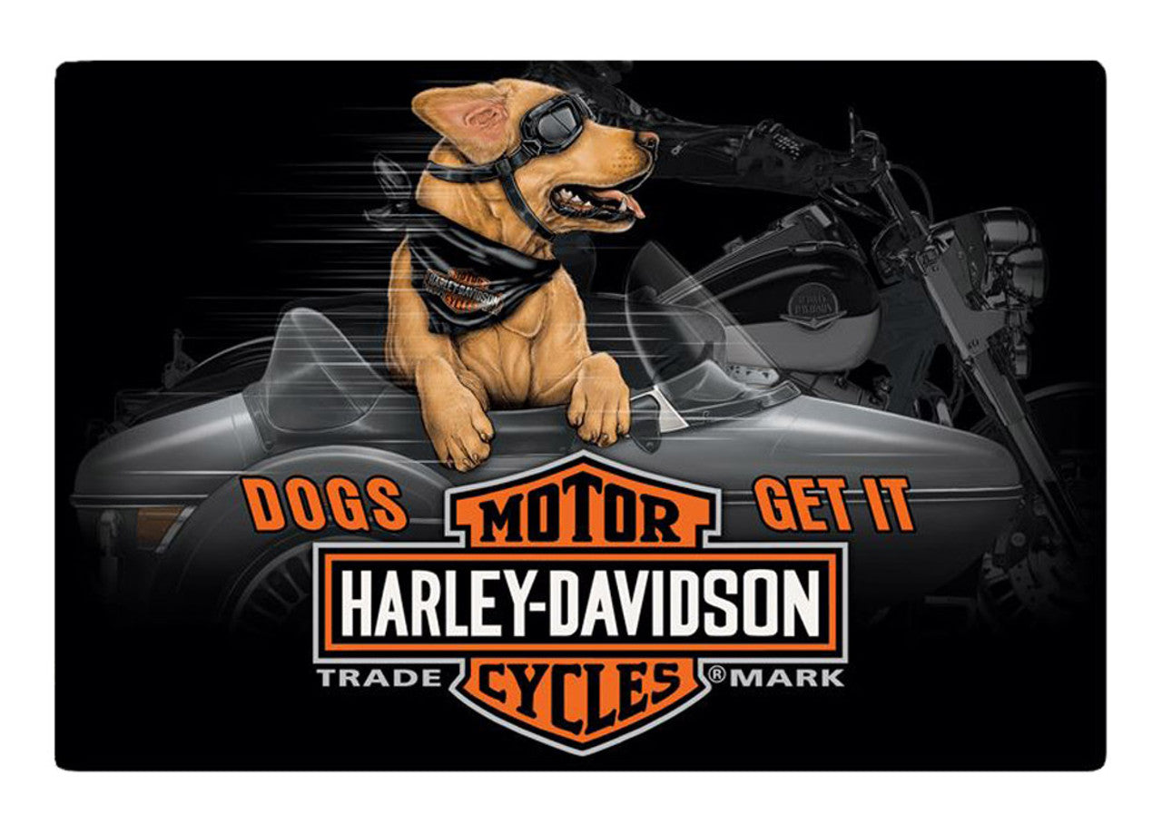 H-D® Dogs Get It Vintage Tin Metal 3D Wall Sign