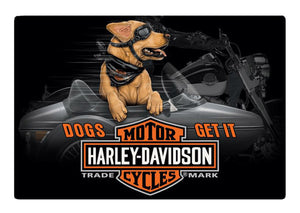 H-D® Dogs Get It Vintage Tin Metal 3D Wall Sign