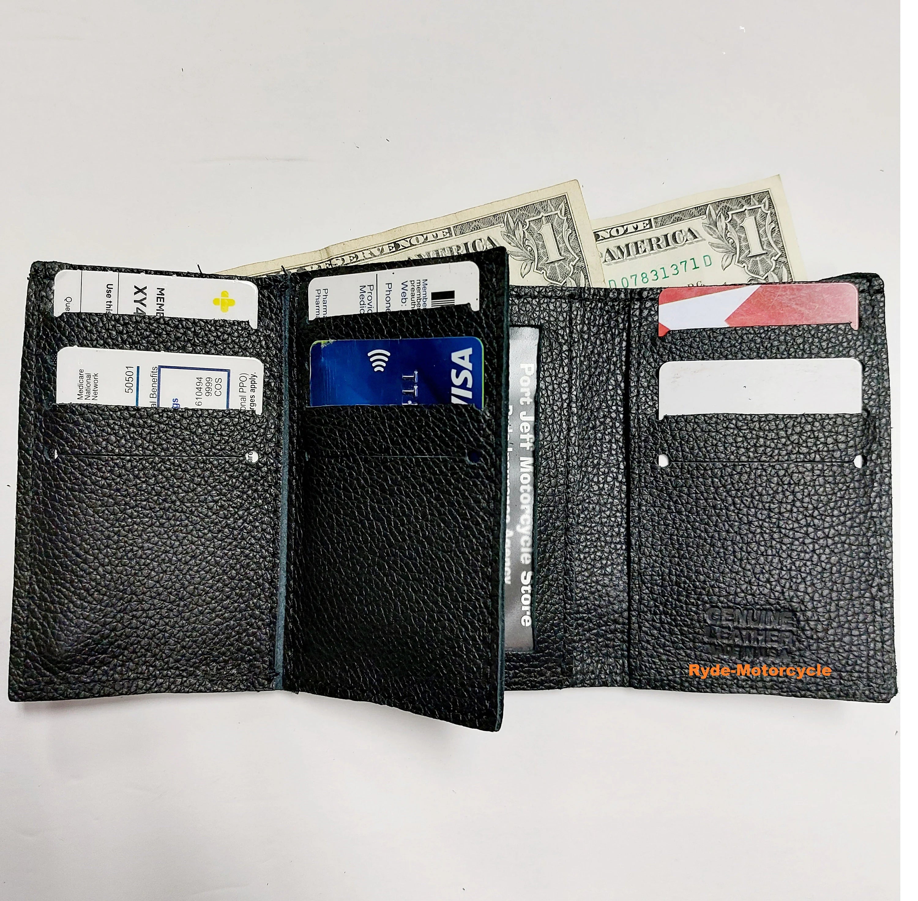 Deluxe 4.5 X 3 Trifold Wallet 16 Credit Card Slots ID & Large Cash Sleeve FT374