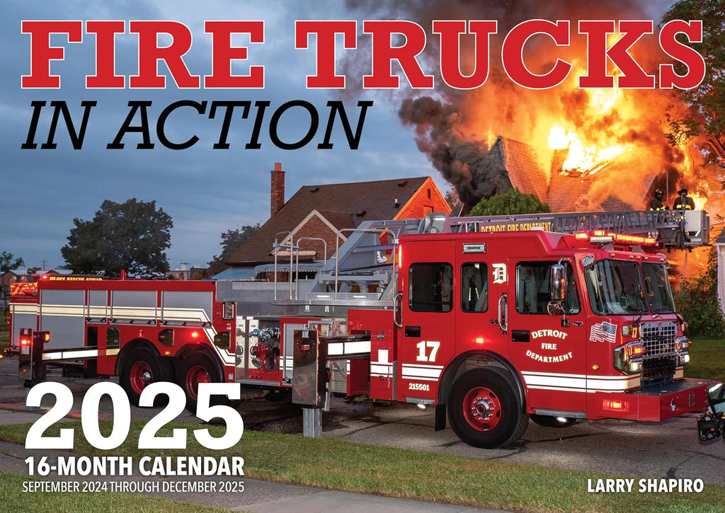 2025 Fire Trucks in Action Large 17 x 12" Wall Calendar