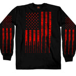 Men’s ‘Flag Bullets’ Long Sleeve Black T-Shirt