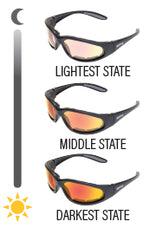 Hercules 24 G-Tech Red Gold Coated Lens - Clear to Smoke Transitional Motorcycle Safety Sunglass