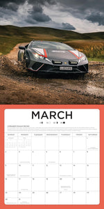 2025 Supercars Wall Calendar Large 12" x 12" Lamborghini Porsche McLaren and More