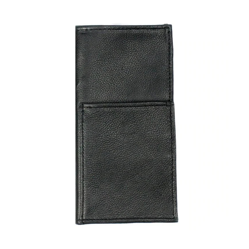 8.25" Black Leather Bifold Business Travel Wallet Passport ID Documents Credit Card -TW832