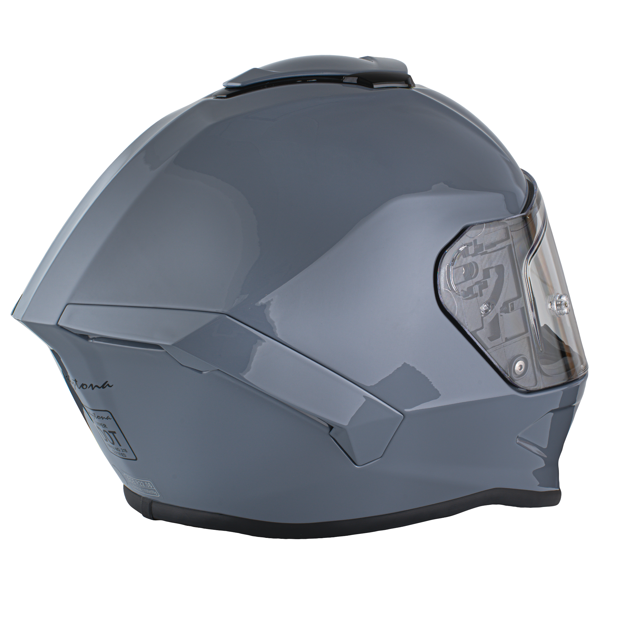 Daytona Viper Arctic Grey DOT Full Face Motorcycle Helmet No Fog Face Shield - V1-AG