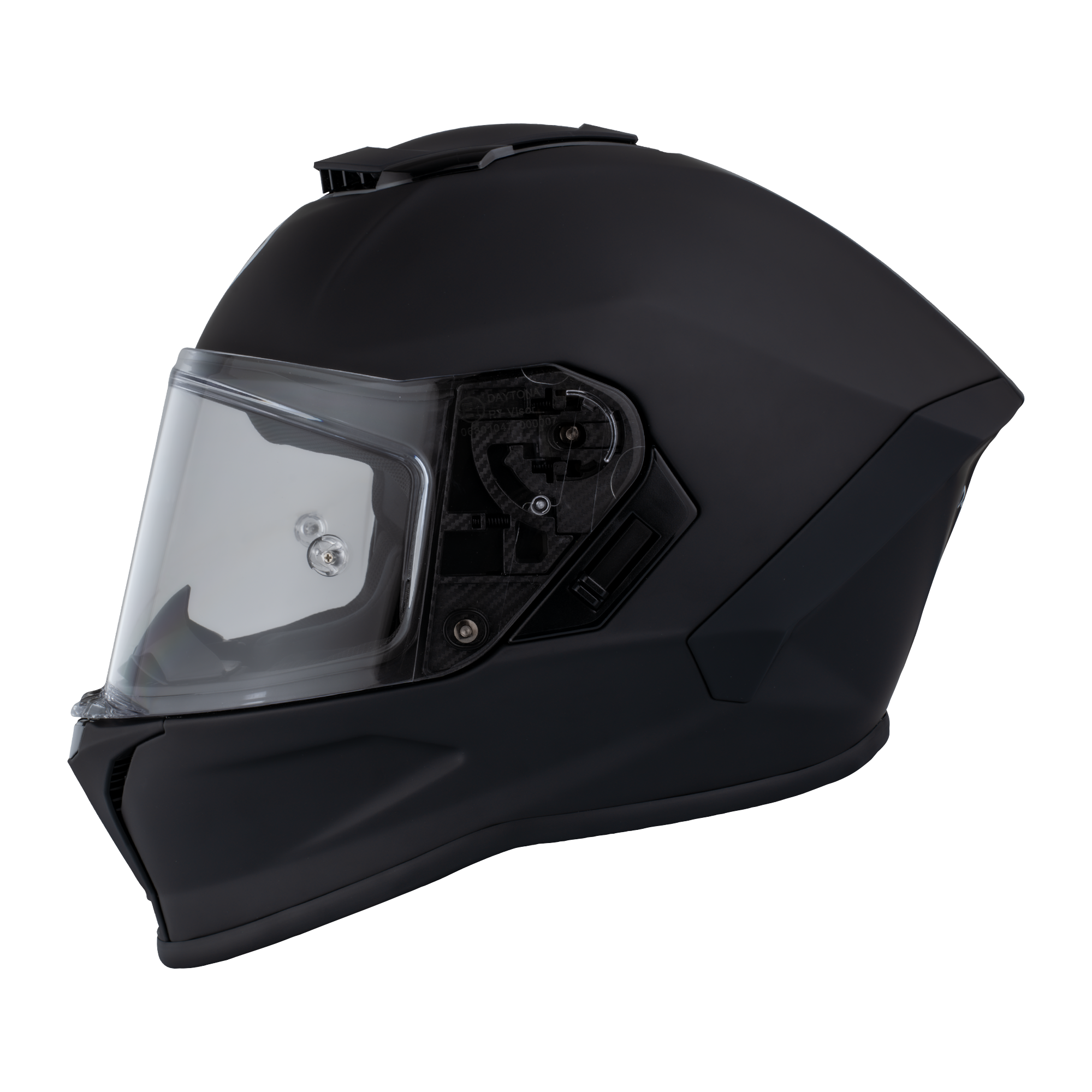 Daytona Viper Dull Flat Black DOT Full Face Motorcycle Helmet No Fog Face Shield - V1-B