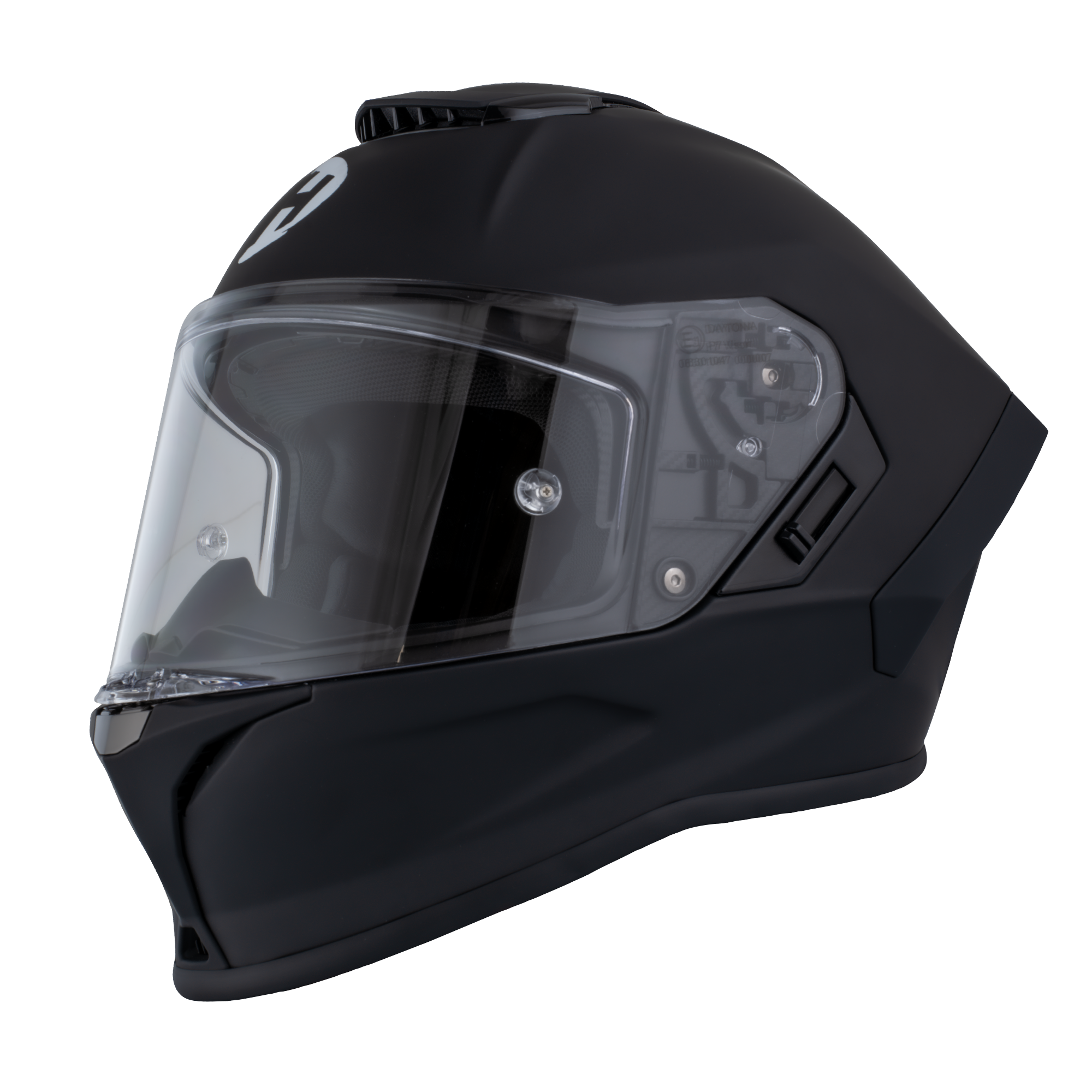 Daytona Viper Dull Flat Black DOT Full Face Motorcycle Helmet No Fog Face Shield - V1-B