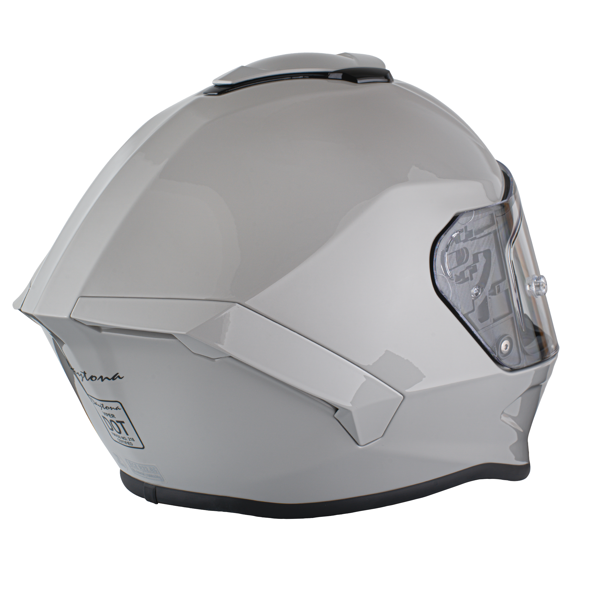 Daytona Viper Cool Grey DOT Full Face Motorcycle Helmet No Fog Face Shield - V1-CG