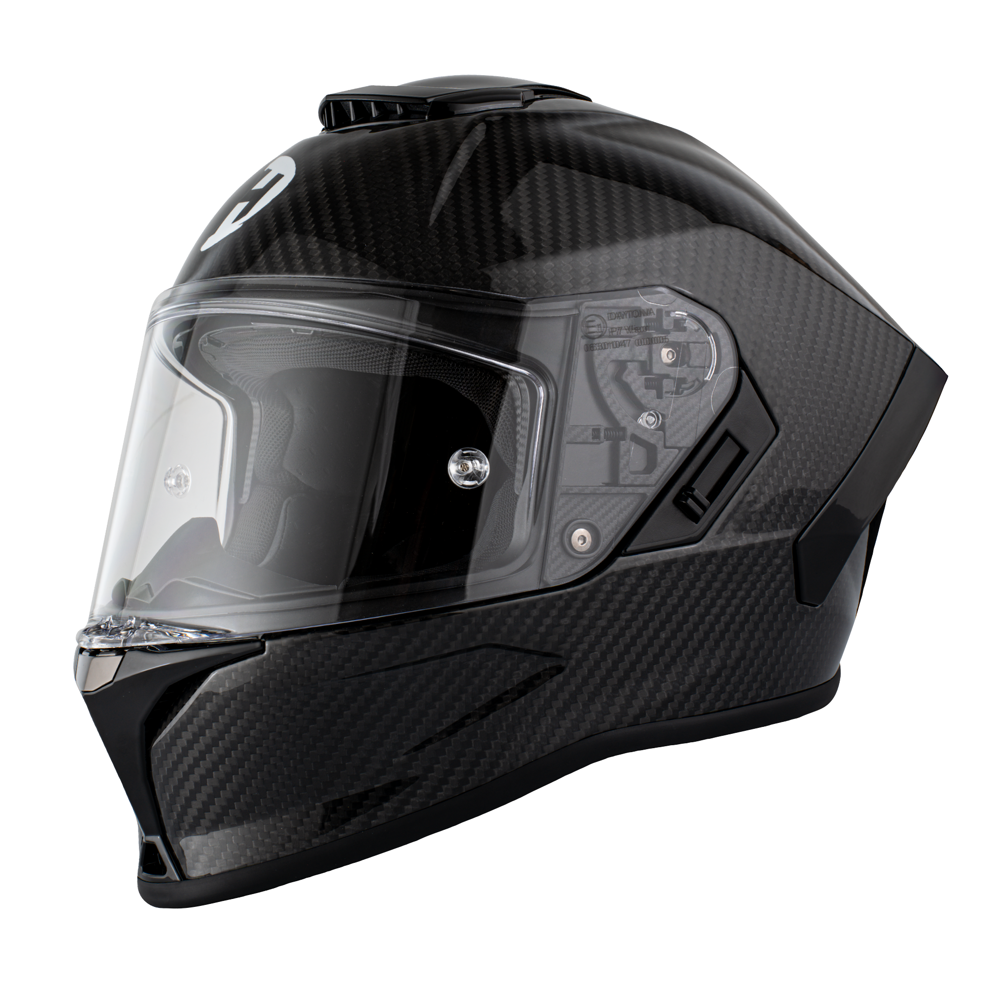 Daytona Viper Grey Carbon Fiber Full Face Motorcycle Helmet No Fog Face Shield V2-G