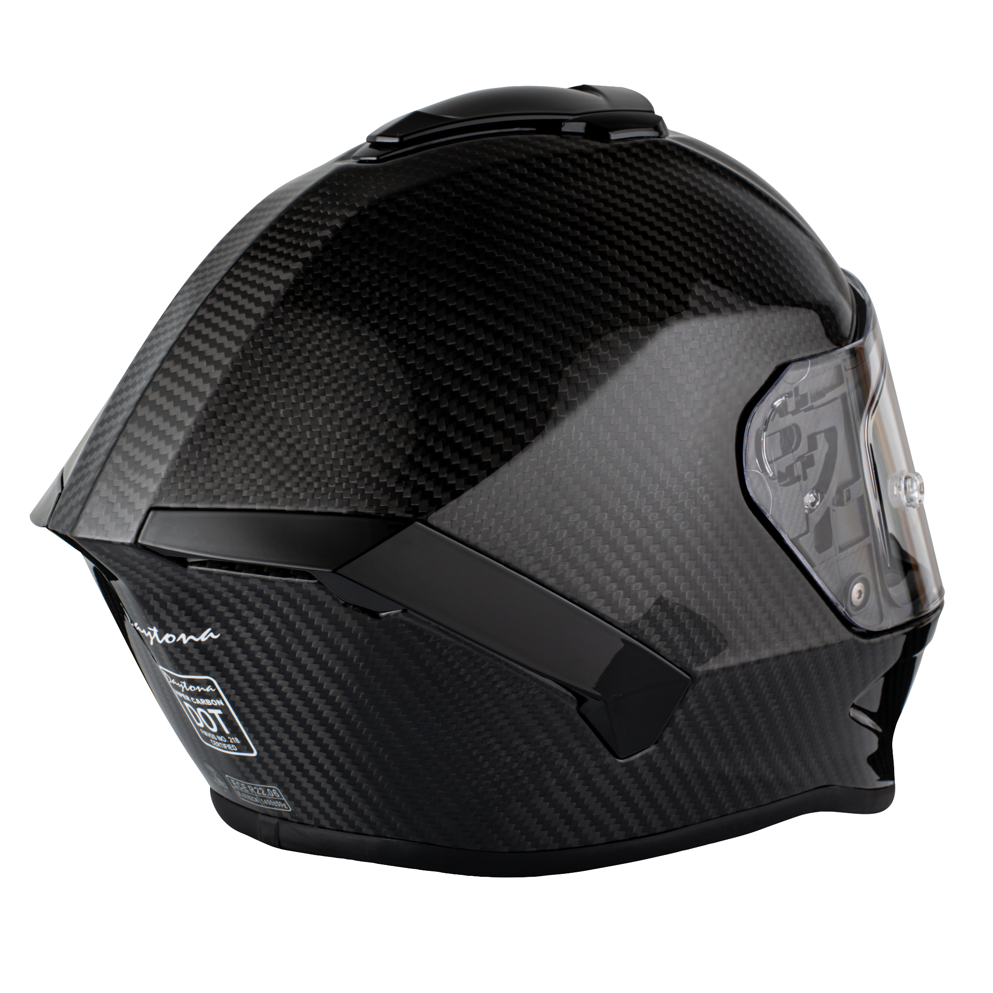 Daytona Viper Grey Carbon Fiber Full Face Motorcycle Helmet No Fog Face Shield V2-G