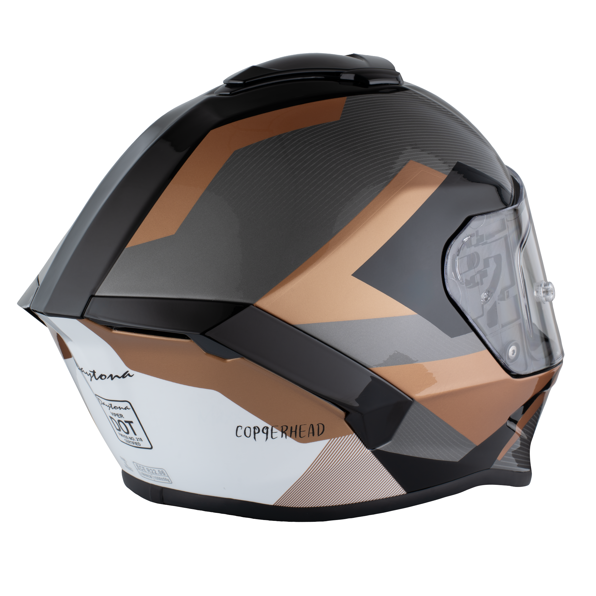 Daytona Viper w/ Copperhead DOT Full Face Motorcycle Helmet No Fog Face Shield - V6-CH