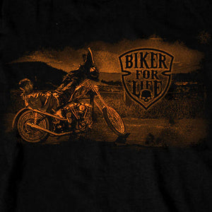 Men’s "Coolin - Biker For Life" Long Sleeve Black T-Shirt