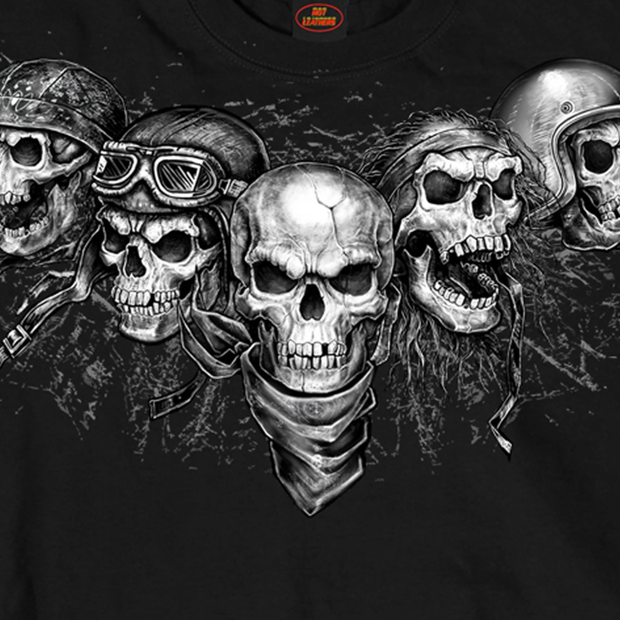 Men’s ‘Five Skulls’ Long Sleeve Black T-Shirt