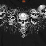 Men’s ‘Five Skulls’ Long Sleeve Black T-Shirt