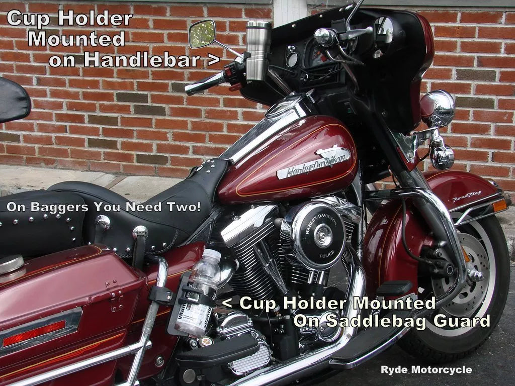 Harley Style Handle Bar Black Motorcycle Cup Holder