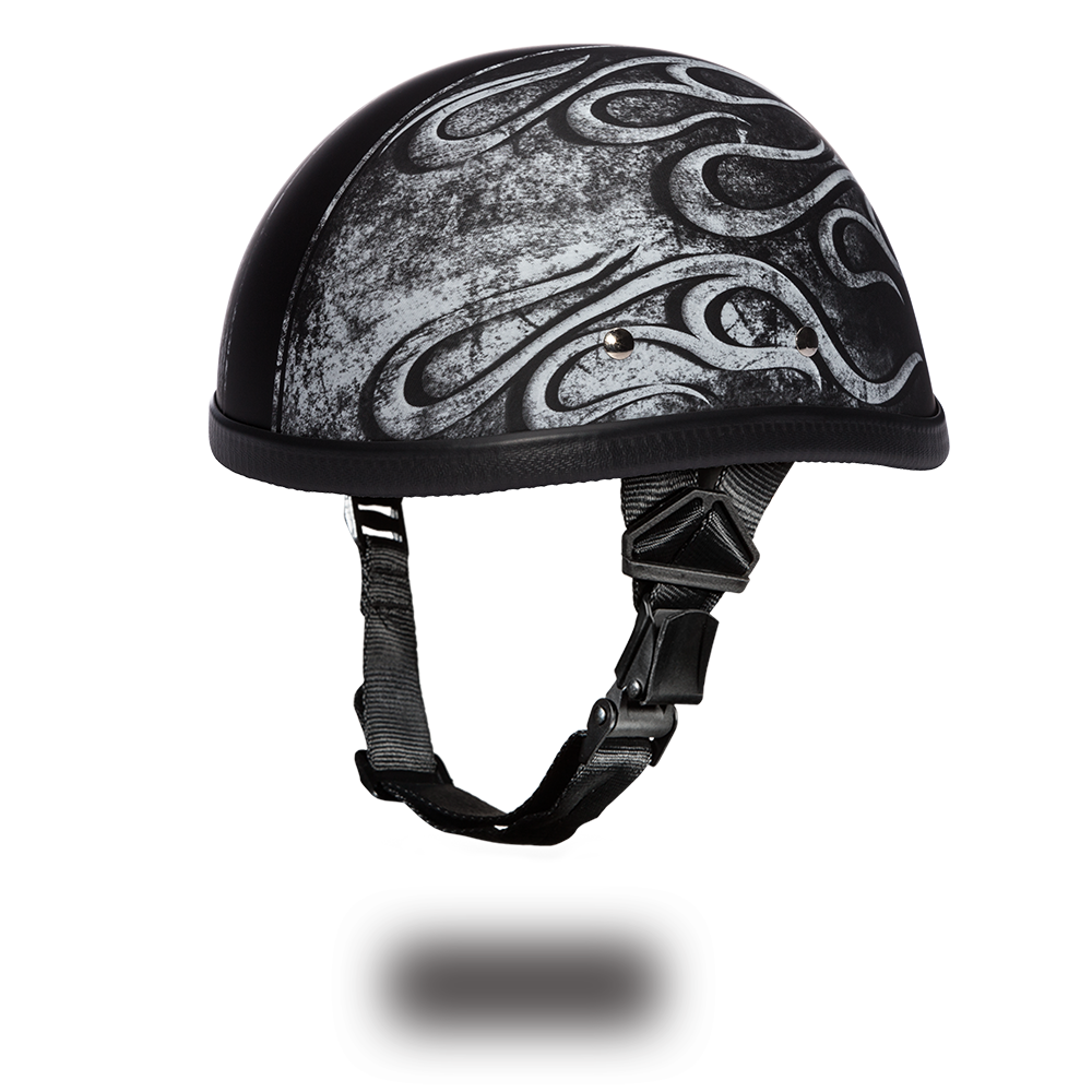 Daytona NOVELTY Non-Certified Helmet - Unisex - Flames Gray - 6002FG