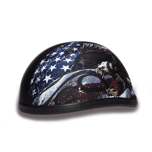 Daytona NOVELTY Non-Certified Helmet - Unisex - Eagle w/ USA Flames - 6002USA