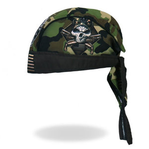 2nd Amendment Camo Skull Headwrap Durag Biker Skull Cap