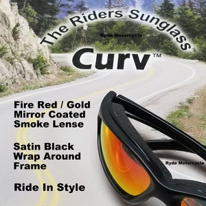 Curv Z Fire Red - Gold Mirror Motorcycle Sunglass 02-21