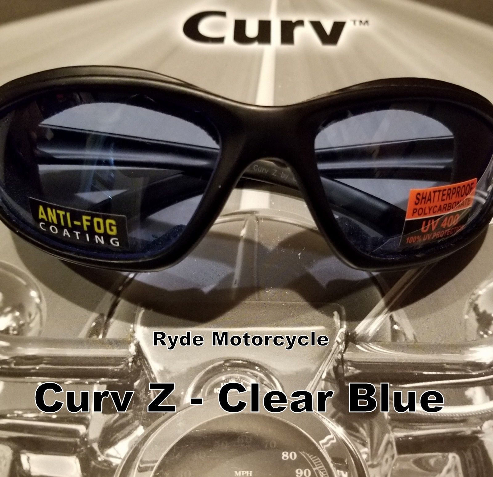 Curv Z Light Blue Motorcycle Rider Sunglass 02-03