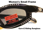 Curv Z Shatterproof Women Small Frame Motorcycle Rhinestone Riding Sunglass 02-18